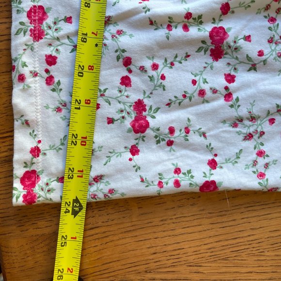 Coral Bay Floral Cotton Blend Nightgown Cream With Pink Roses 3/4 Sleeve Small - Picture 12 of 12